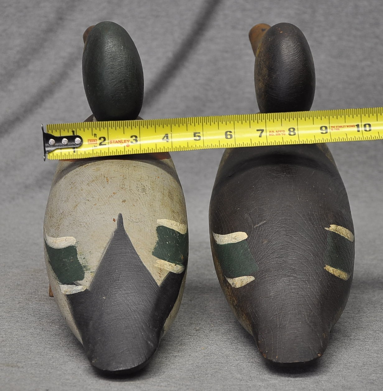 RARE EXCELLENT MASON PAINTED EYE MALLARD DUCK DECOYS ORIG PAINT/ NECK FILLER