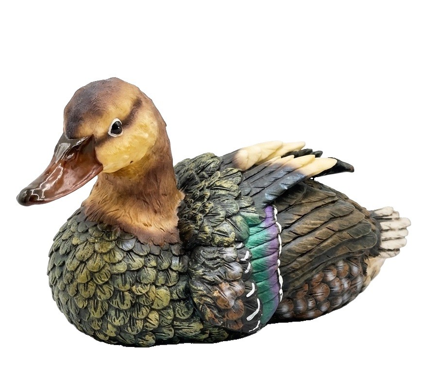 Vintage Resin Mallard Duck Decoy Figurine Decor Accent