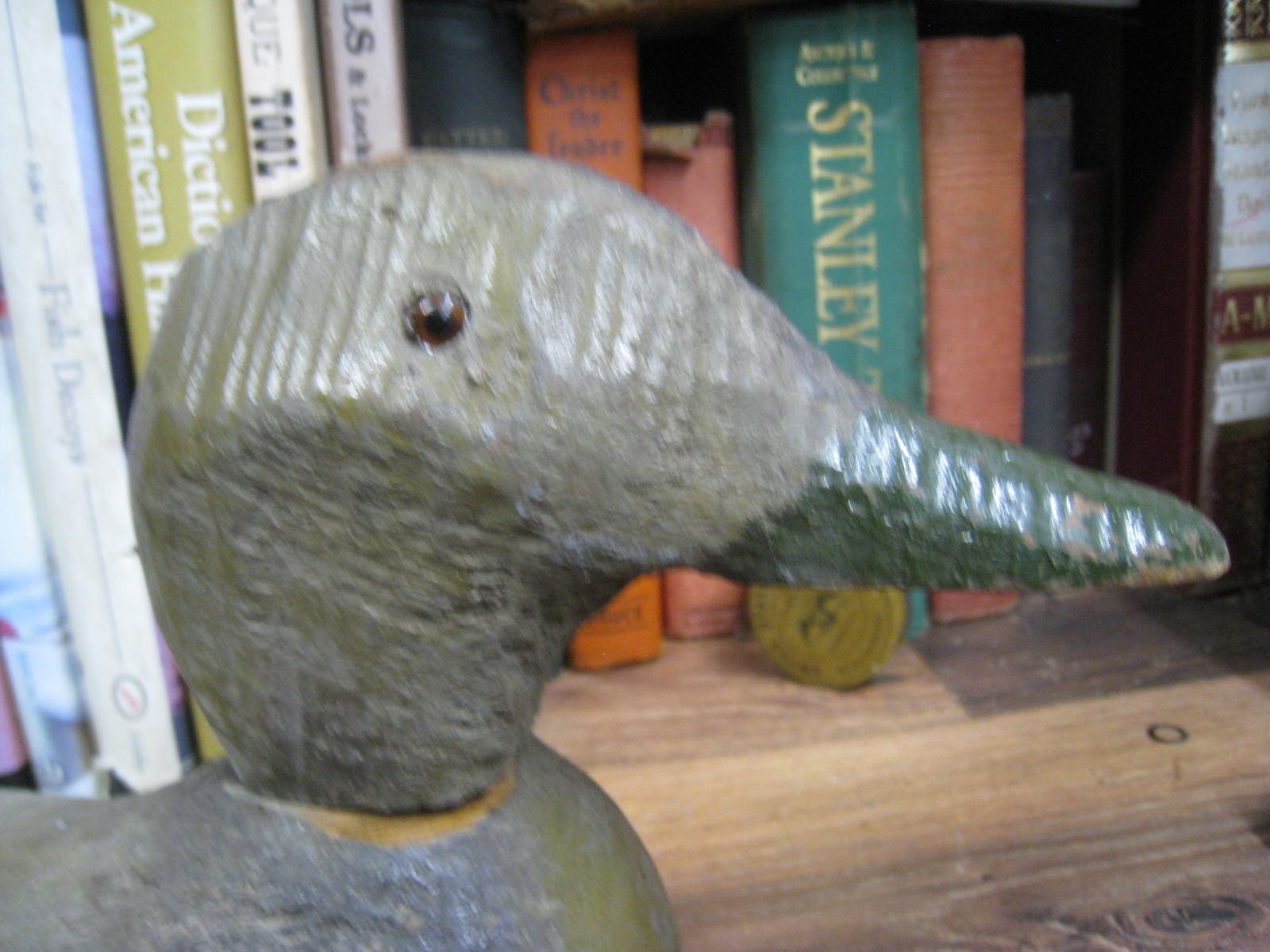 Original 1950s Wooden Mallard Hen Duck Decoy VICTOR GLASS EYES WORKING HUNTING