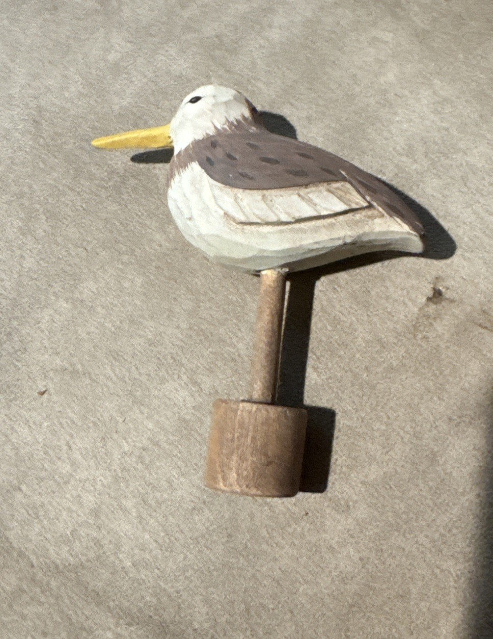 Vintage Hand Carved Wooden Shorebird Sculpture Decoy 4″