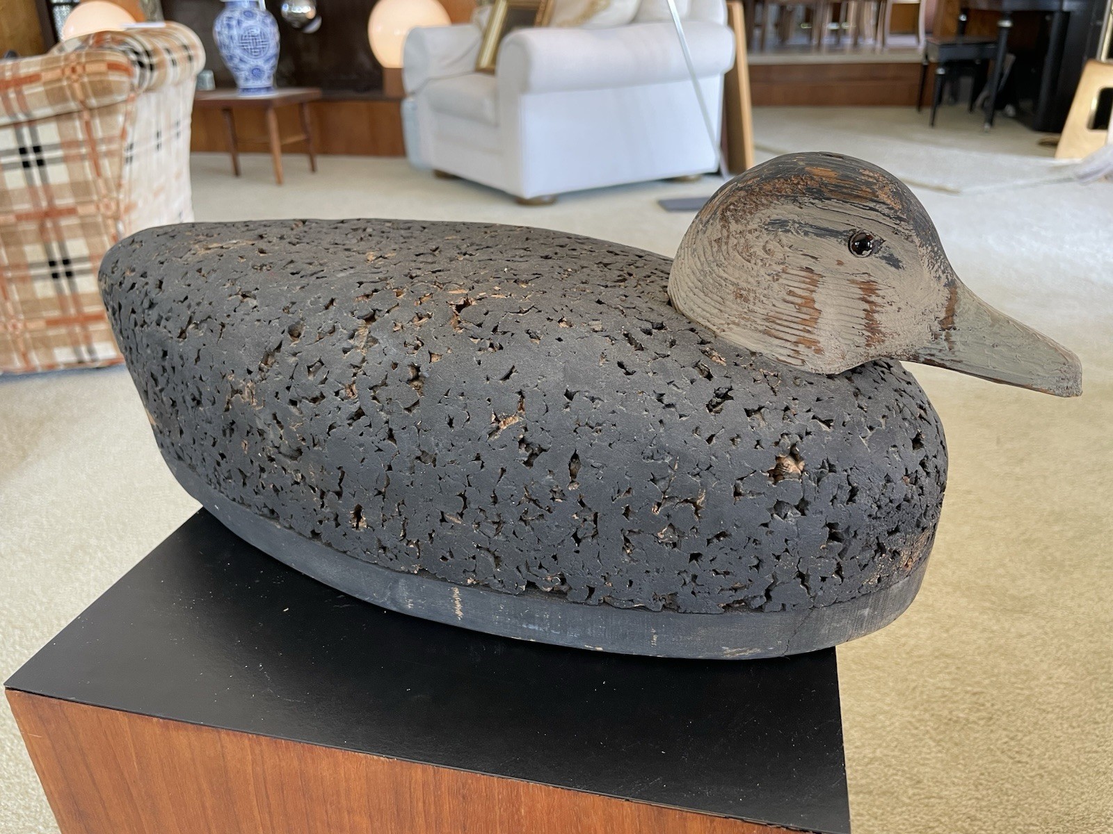 Vintage Cork Black Duck Decoy