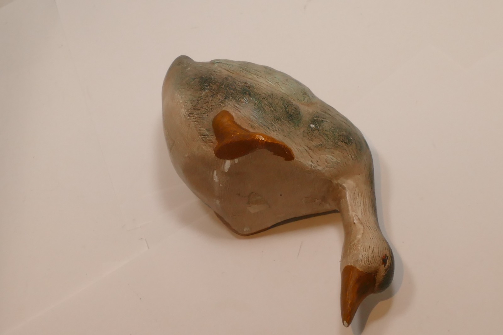 Vintage Duck Decoy Sculpture Figurine Unique hanging edge rim fireplace mantle