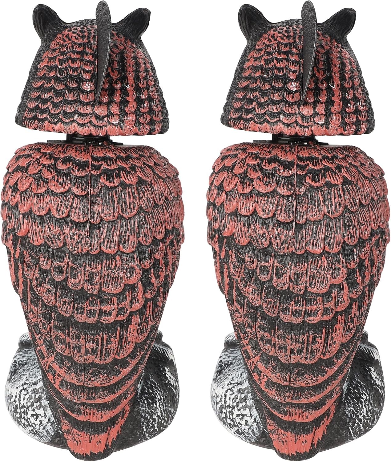 All-Season Outdoor Owl Decoy – 2 Pack Rotating Head Sculptures for Yard Safety