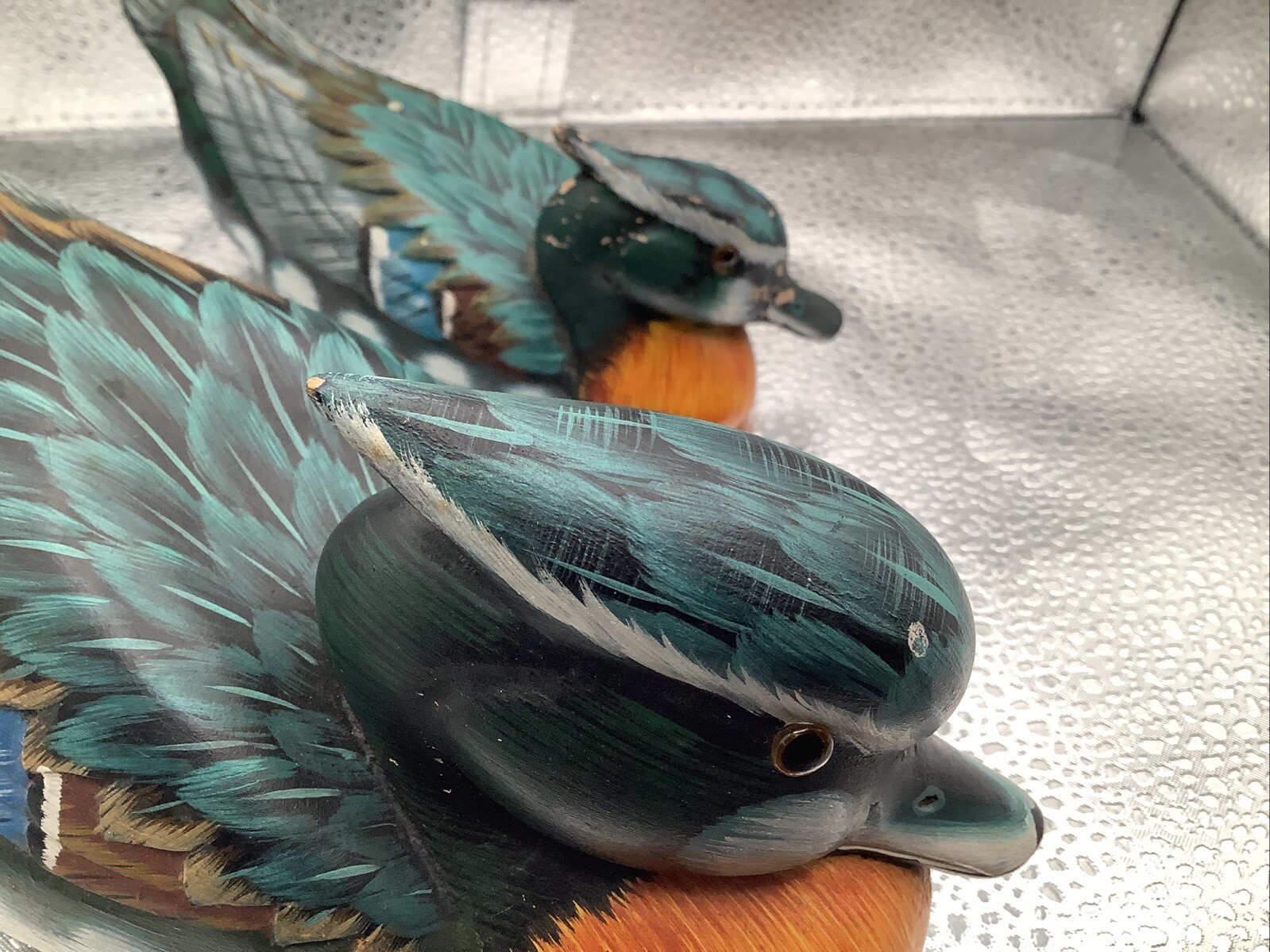 Vintage Solid Wood Carved Painted Drake Duck Decoy Made In The Republic Of China