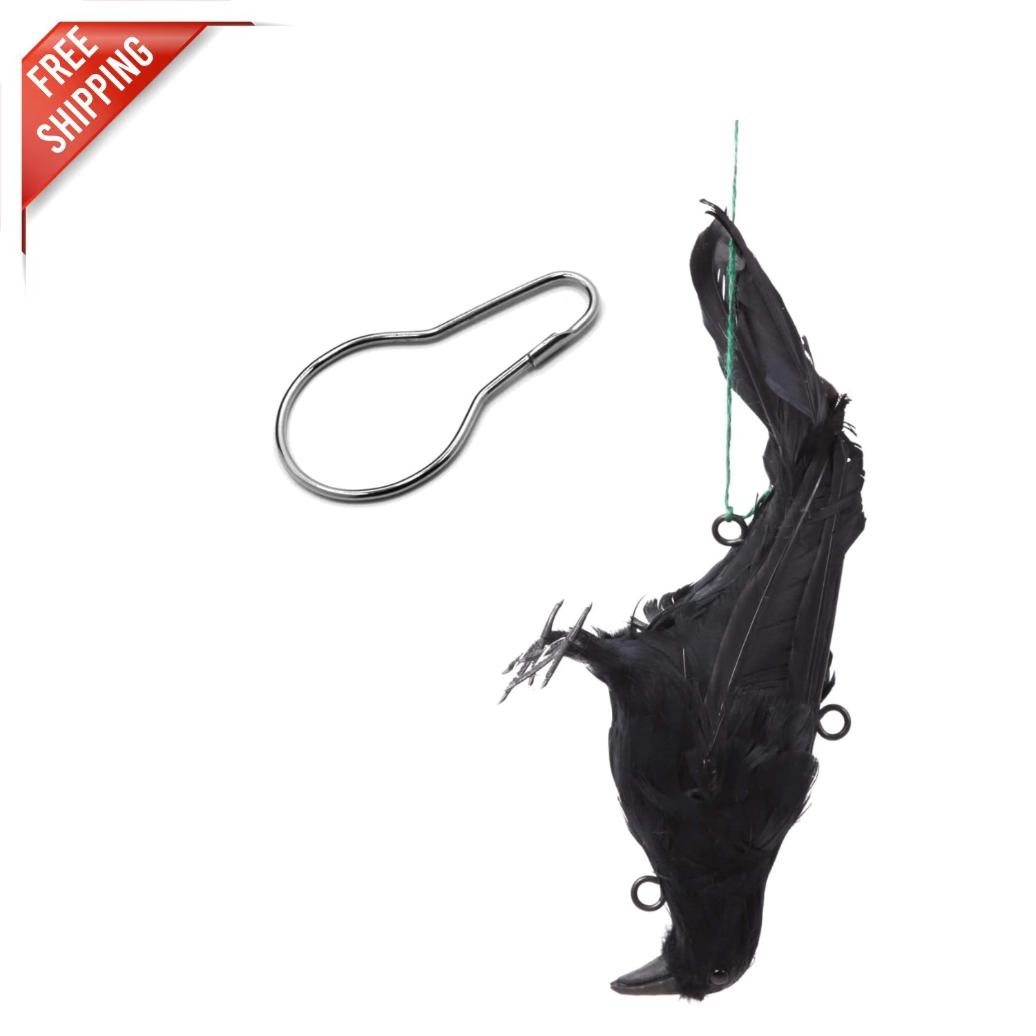 Lifelike 12-Inch Black Feathered Crow Decoy – Effective Bird Control Solution