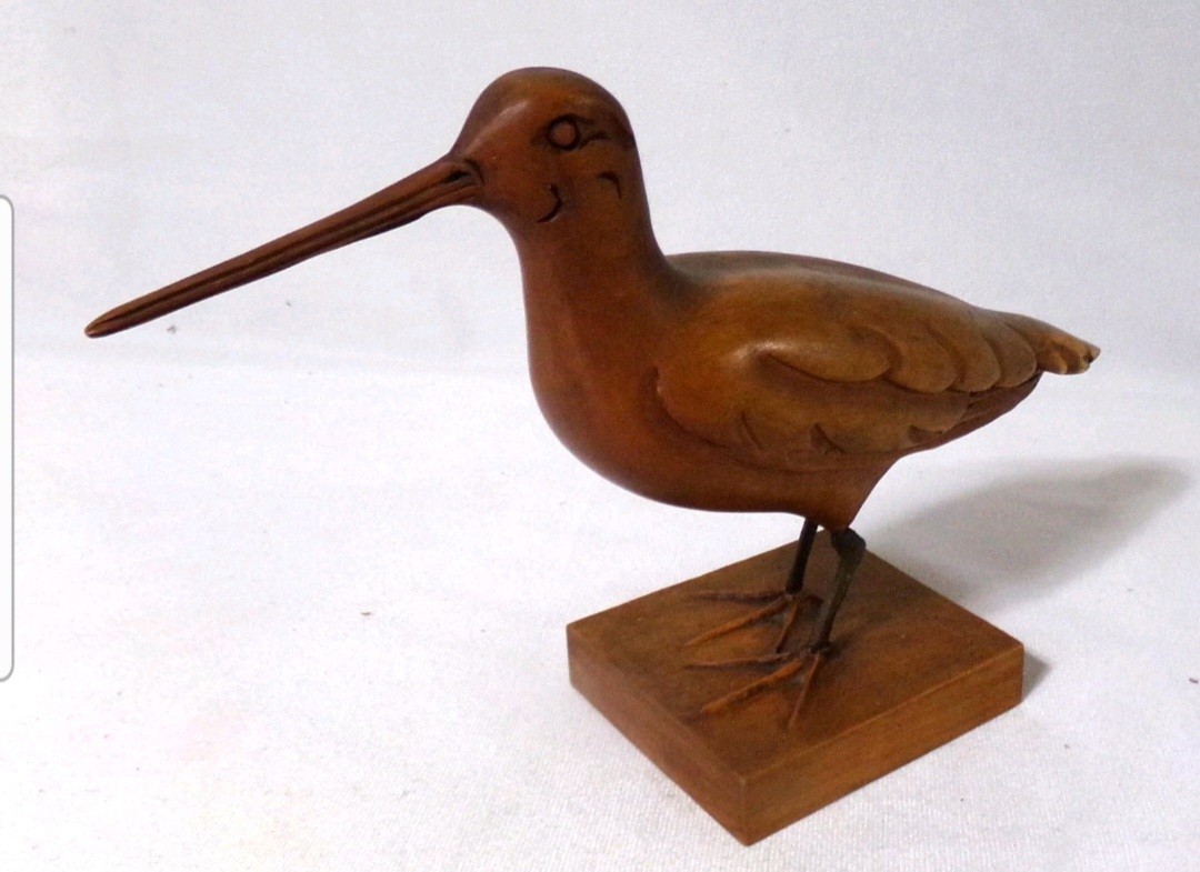 Carved Wooden Bird Folk Art Jacksnipe hunting Style decoy Forslund 1960