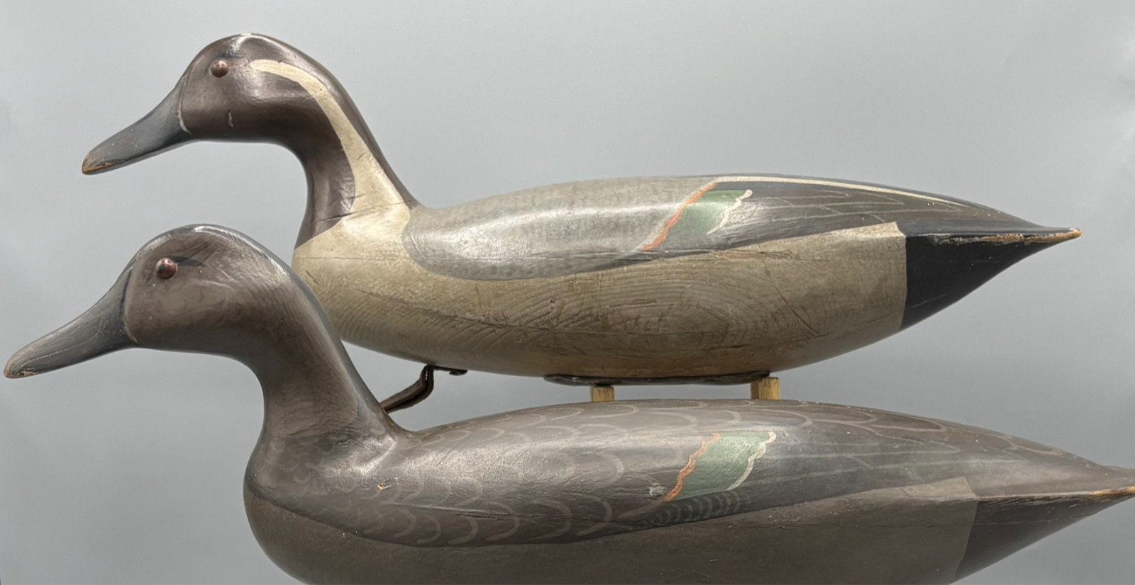 NEW JERSEY ‘TAYLOR JOHNSON STYLE’ PINTAIL PAIR VINTAGE DUCK DECOYS *ORIGINAL PNT