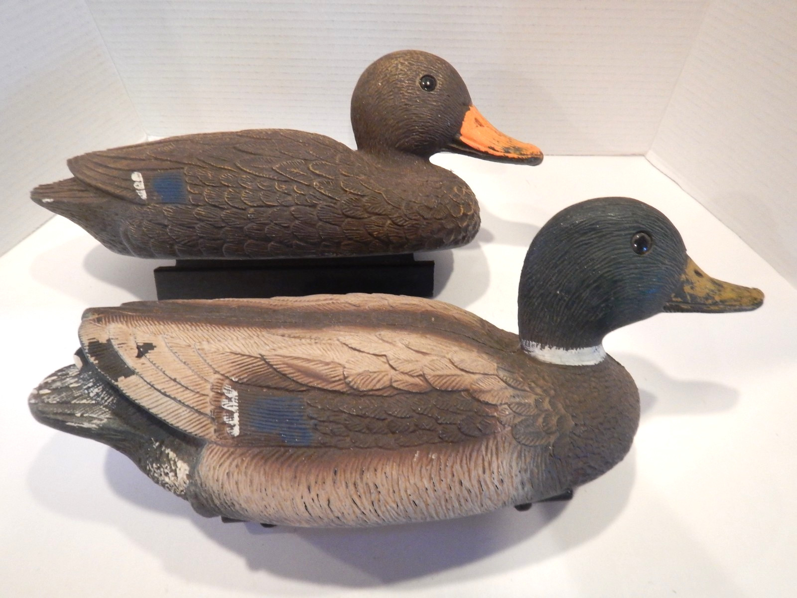 Vintage Flambeau Mallard Drake & Hen Duck Decoy Cabin Decor USA (L16)