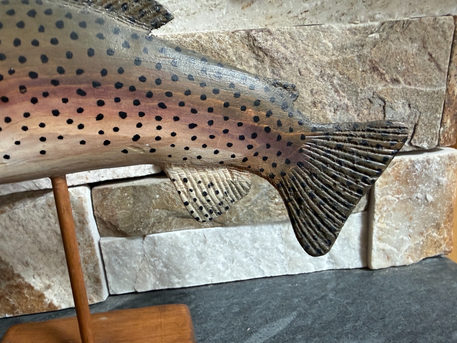 Signed Robert Alan White 1992 Hand Carved Wood Rainbow Trout