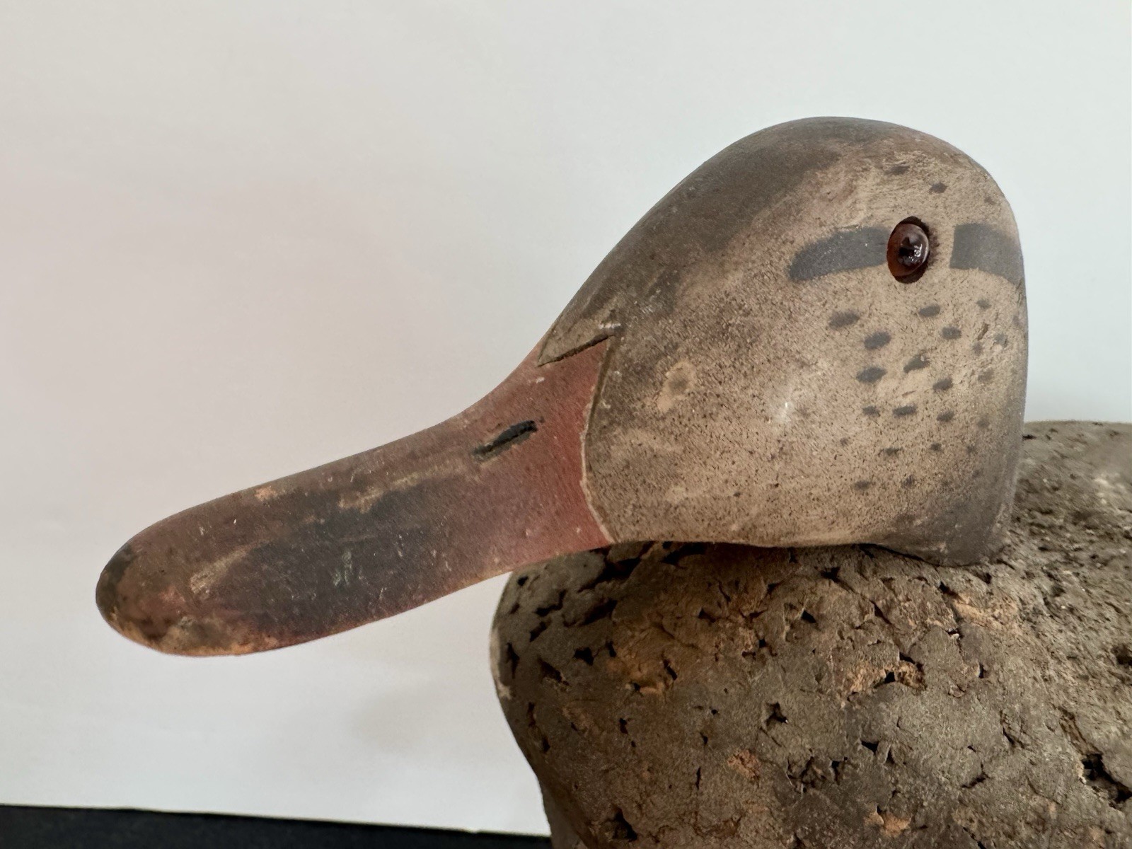 Vintage Cork Mallard George Soule Decoy? Glass Eyes Wood Head 1950s- 60s 21 Inch