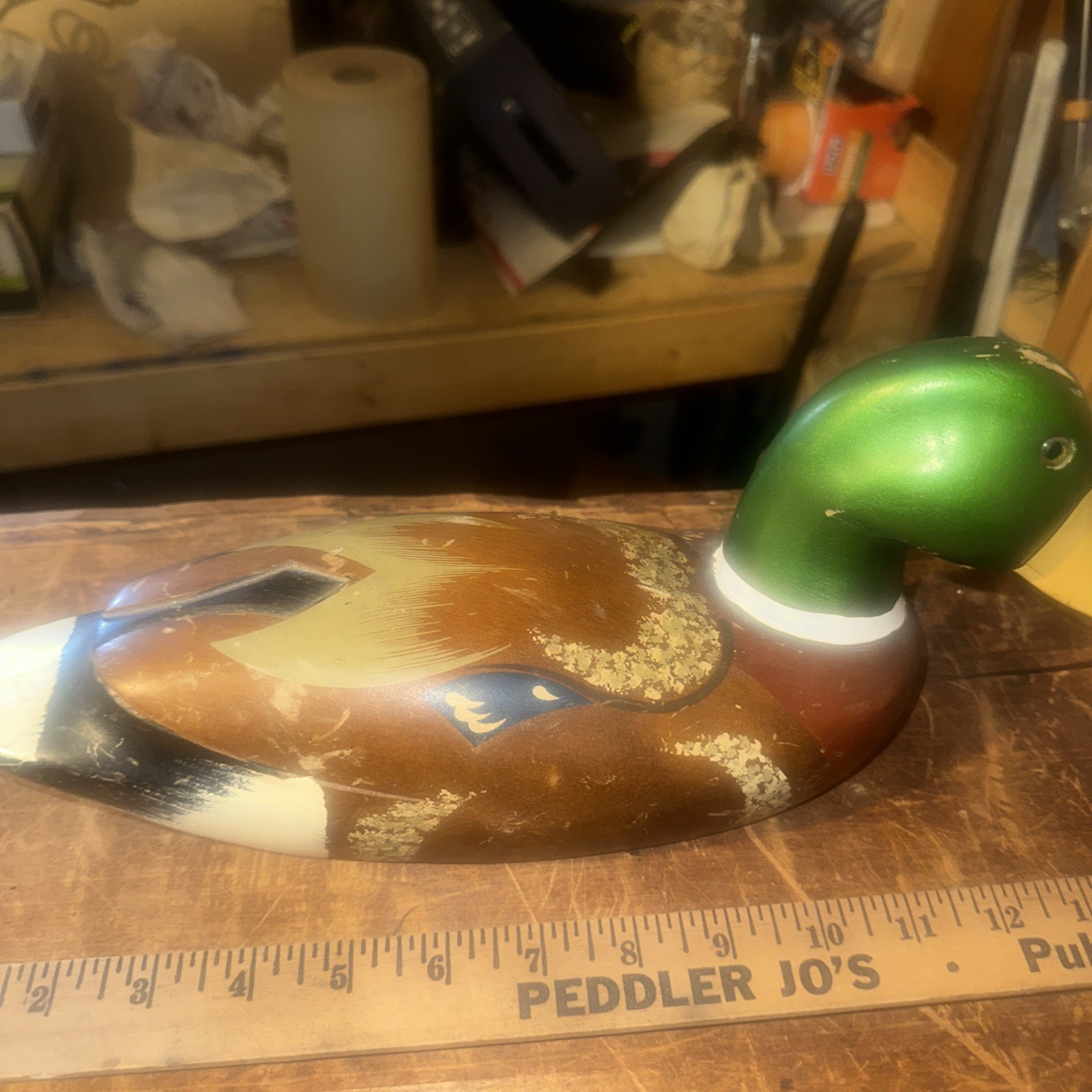 Vintage Wooden Mallard Duck Decoy.Home Decor. Some Wear. See Pics for Condition