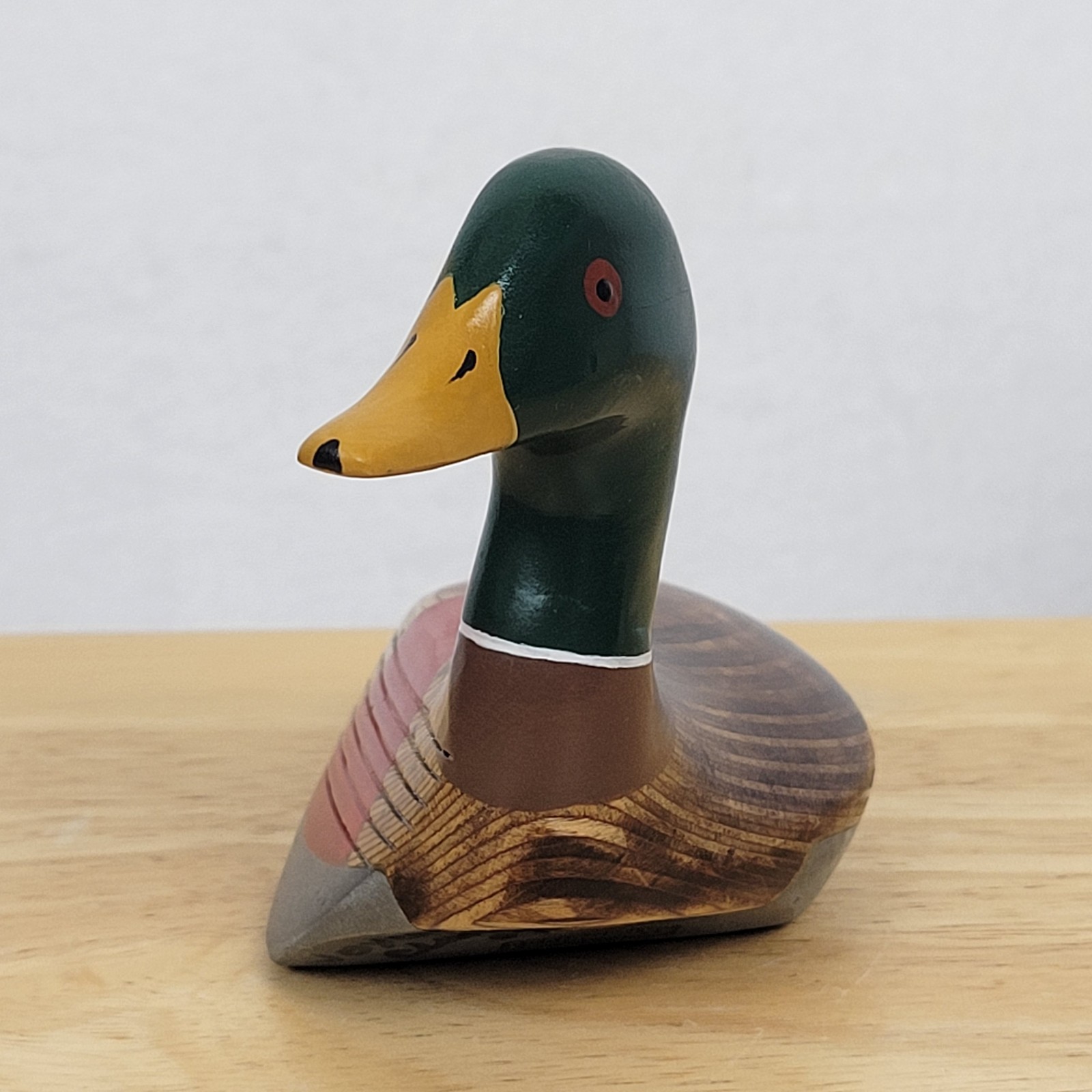Vintage Ginty 9 Wood Golf Club Duck Decoy Folk Art Hand Painted Mallard Signed