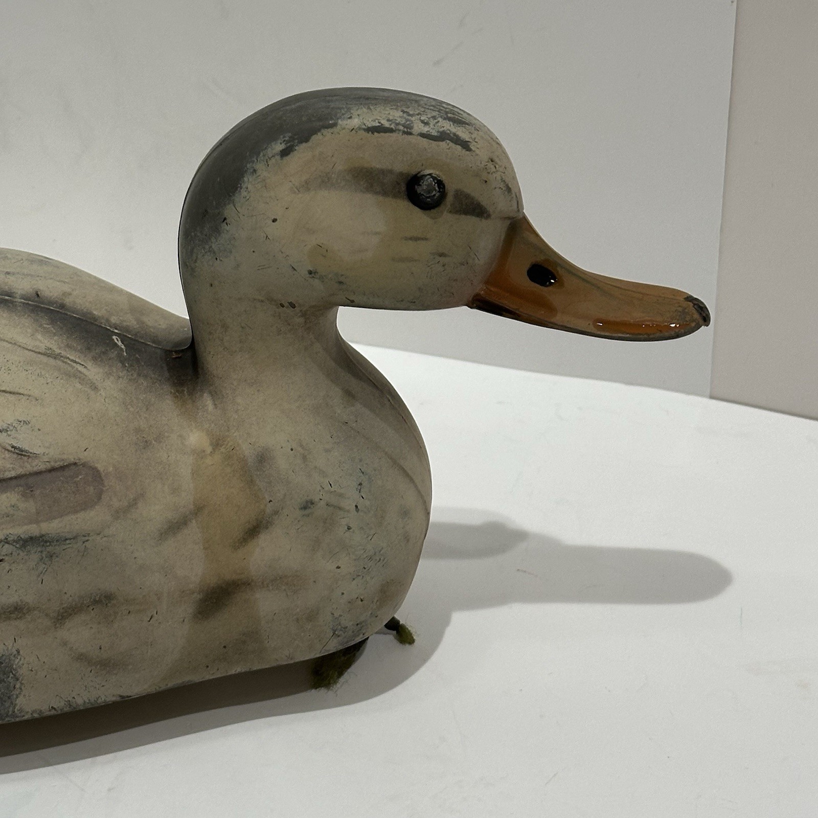 Vintage Plastic Duck Decoy Feather Lite J. S. McGuire 1954 Fairfax 14″ AS IS
