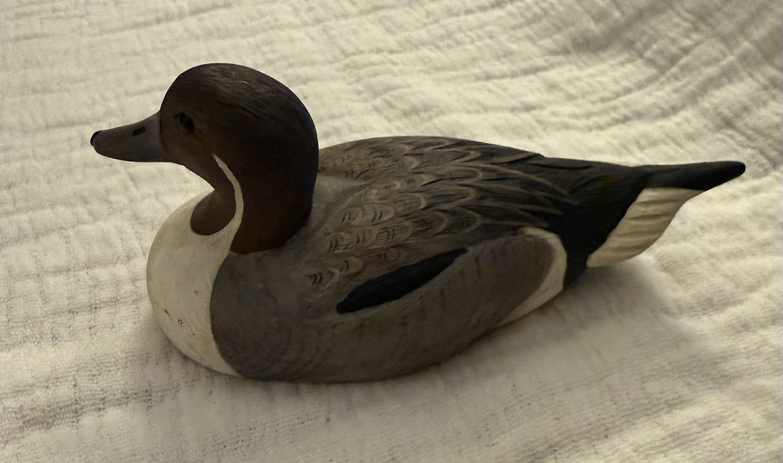 Vintage 1985 Pintail Drake Duck Decoy Decorative Hand Crafted Signed Allen