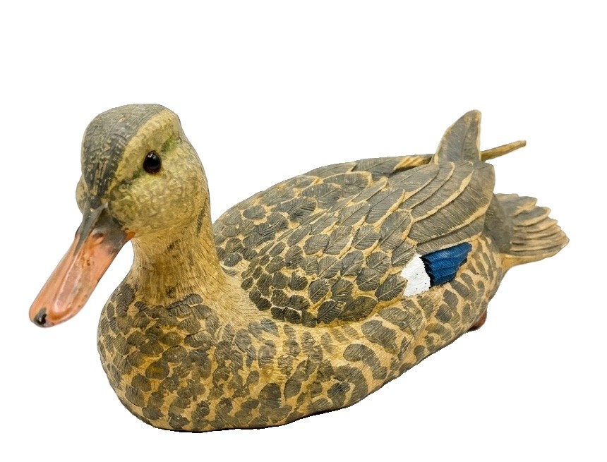 13″ Sam Nottleman Loon Lake Decoy Mallard Hen Duck Resin Sculpture Figurine