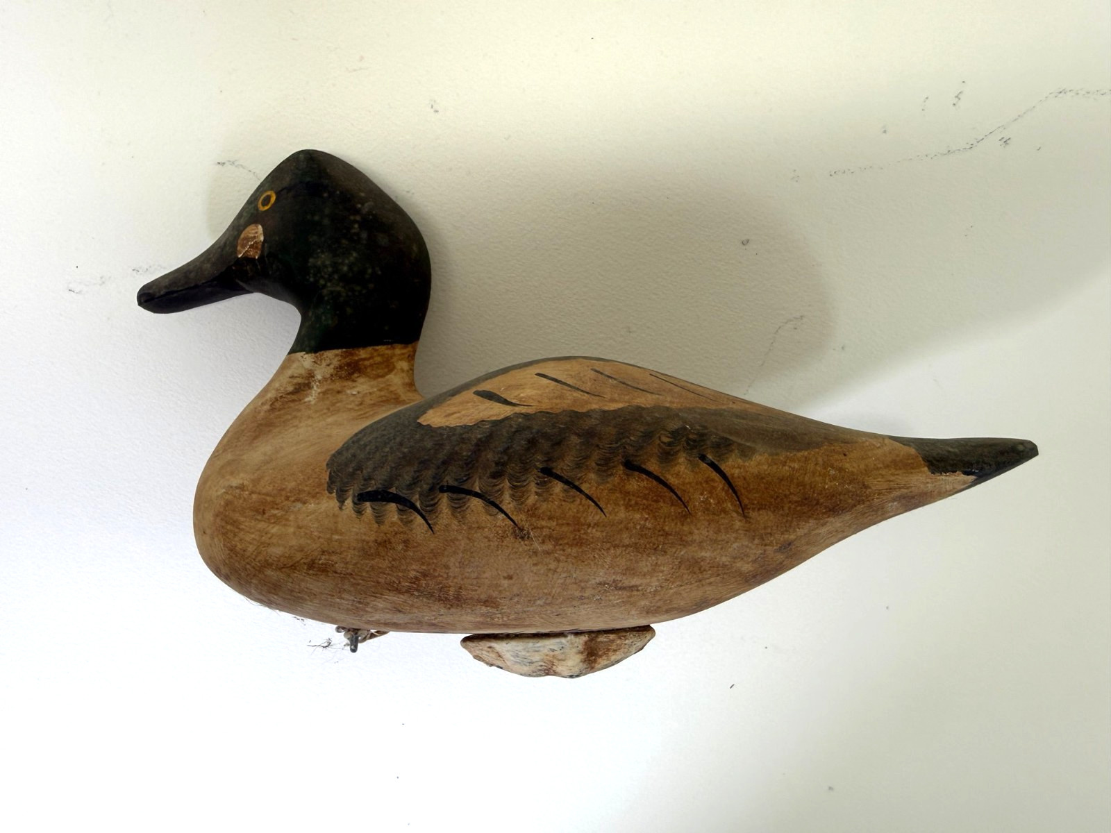 Vintage Captain Harry Jobes Signed Working Carved Wooden Goldeneye Duck Decoy