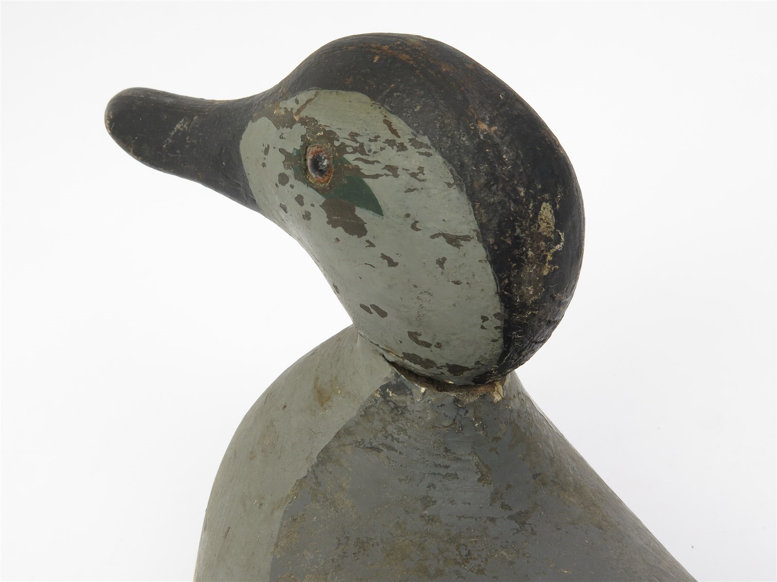 Vintage Wilber Bros Co. Glass Eye Hand Painted Wooden Pintail Drake Duck Decoy