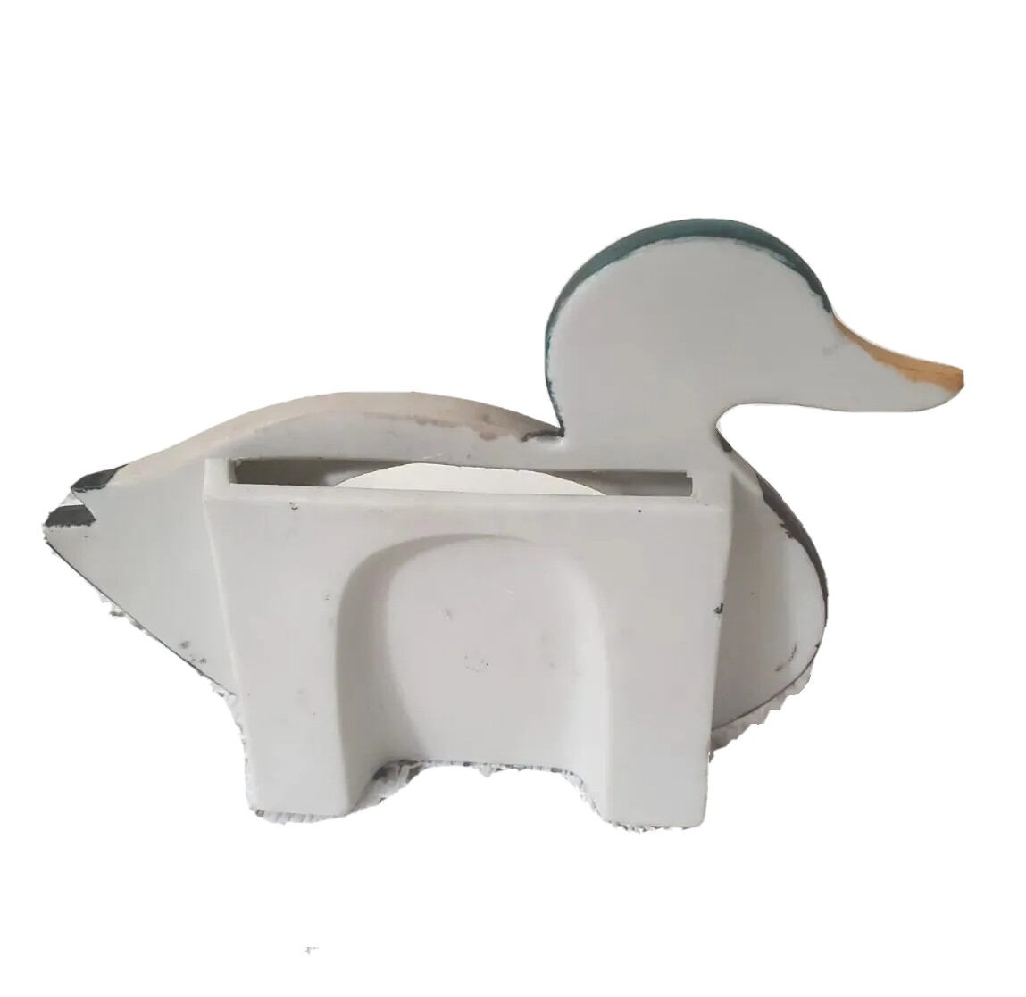 Mallard Duck Decoy 🦆3D Ceramic Photo Frame Country Core Hunting White Green 3″