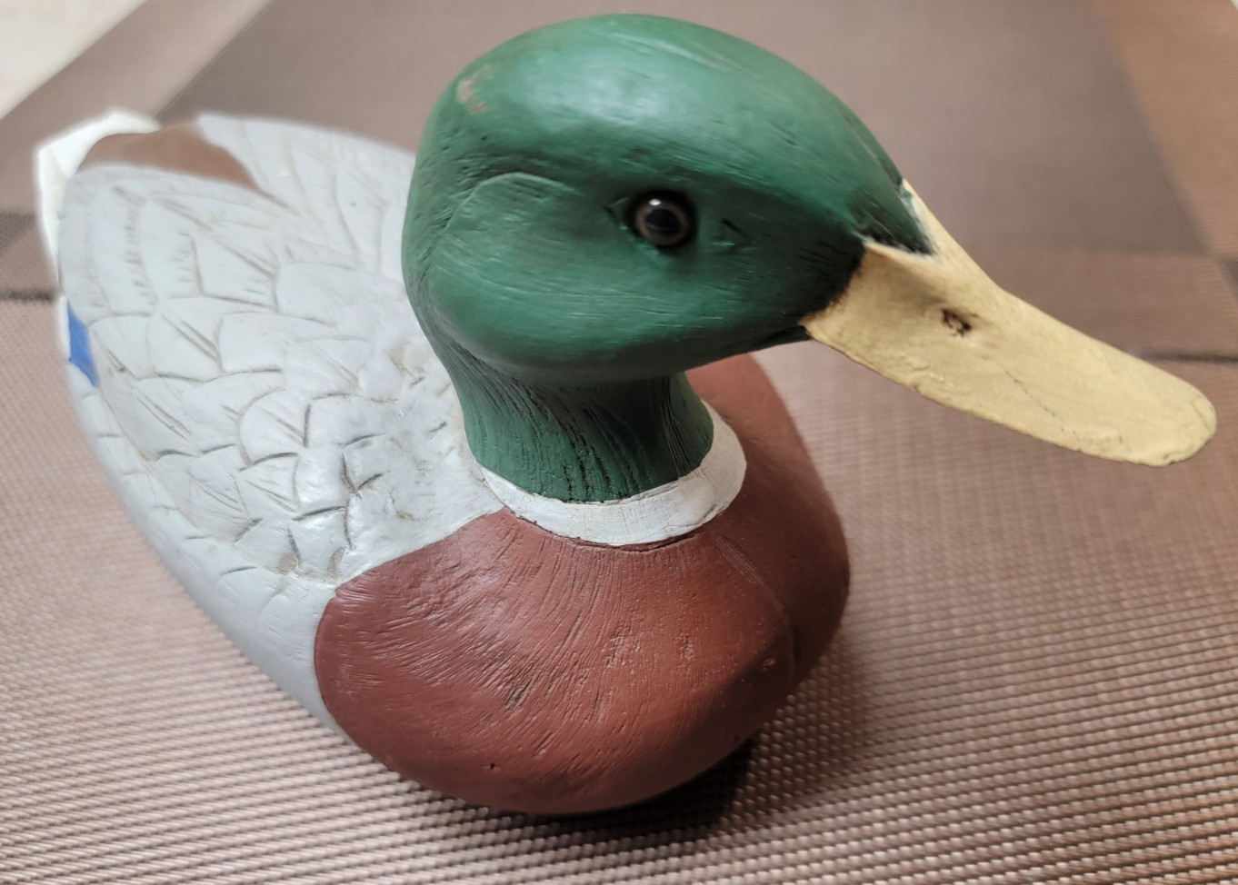 Vintage Wood Mallard Drake Duck Hand Carved Painted Signed by Leonard 9498