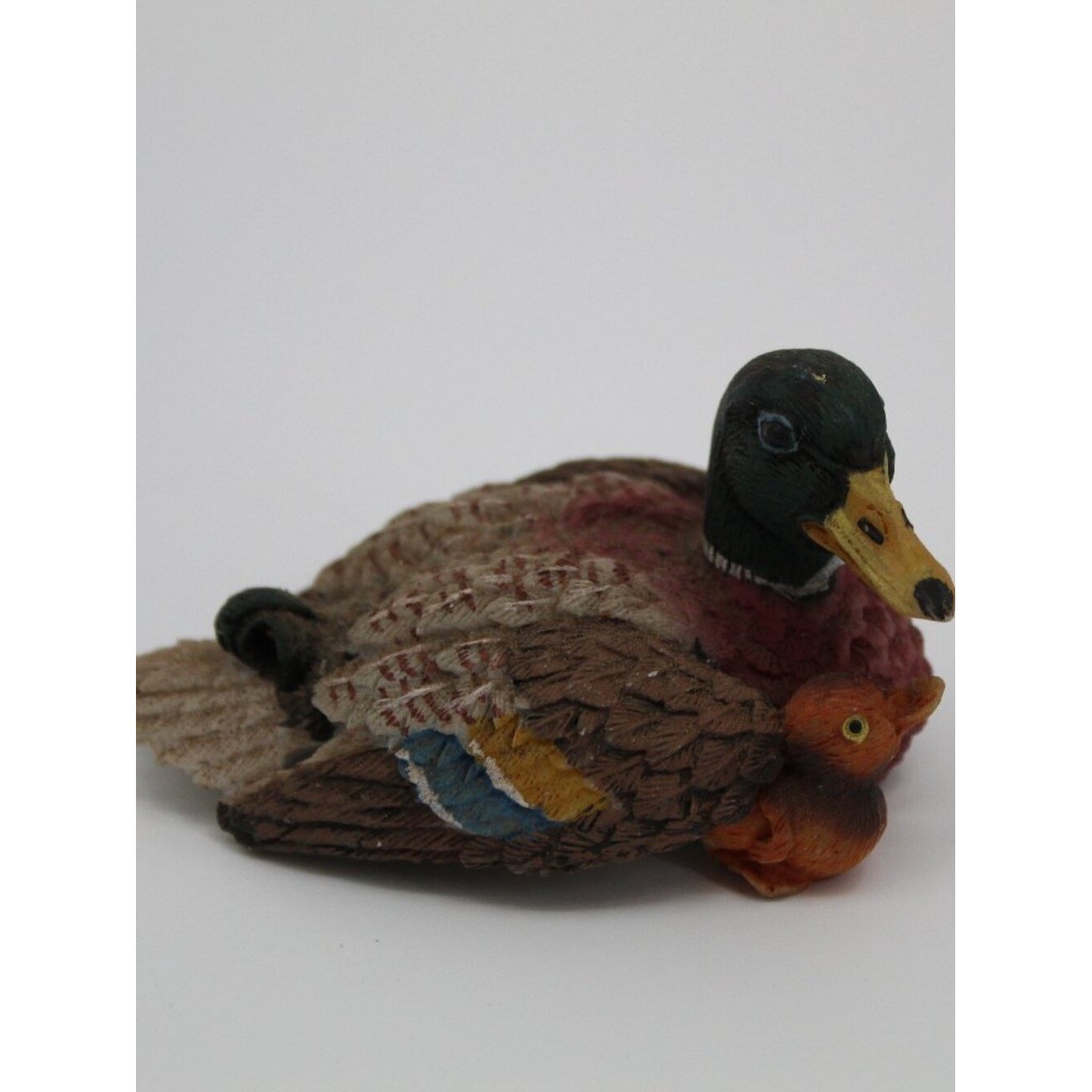 Vintage Mallard Duck with Duckling Ceramic Shelf Sitter Rustic Cabin Woodsy