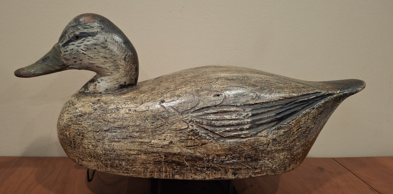 EARLY BEN OR FRANK SCHMIDT BLACK DUCK VINTAGE DECOY, DETROIT, MI Ca. 1930’s
