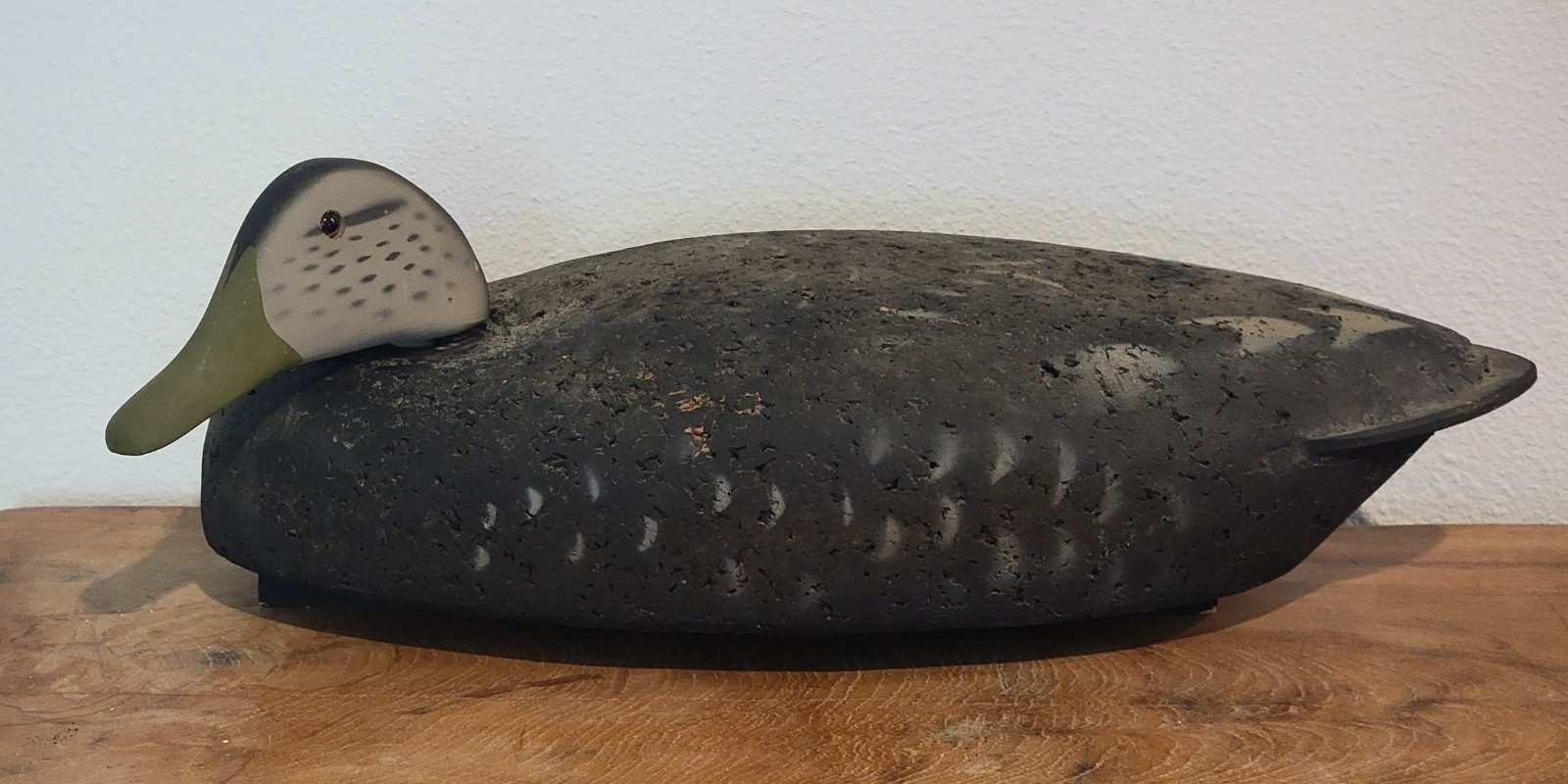 Vintage ’60s George Soule for L.L. Bean Cork Black Duck Decoy 19” Dual-Pin Neck