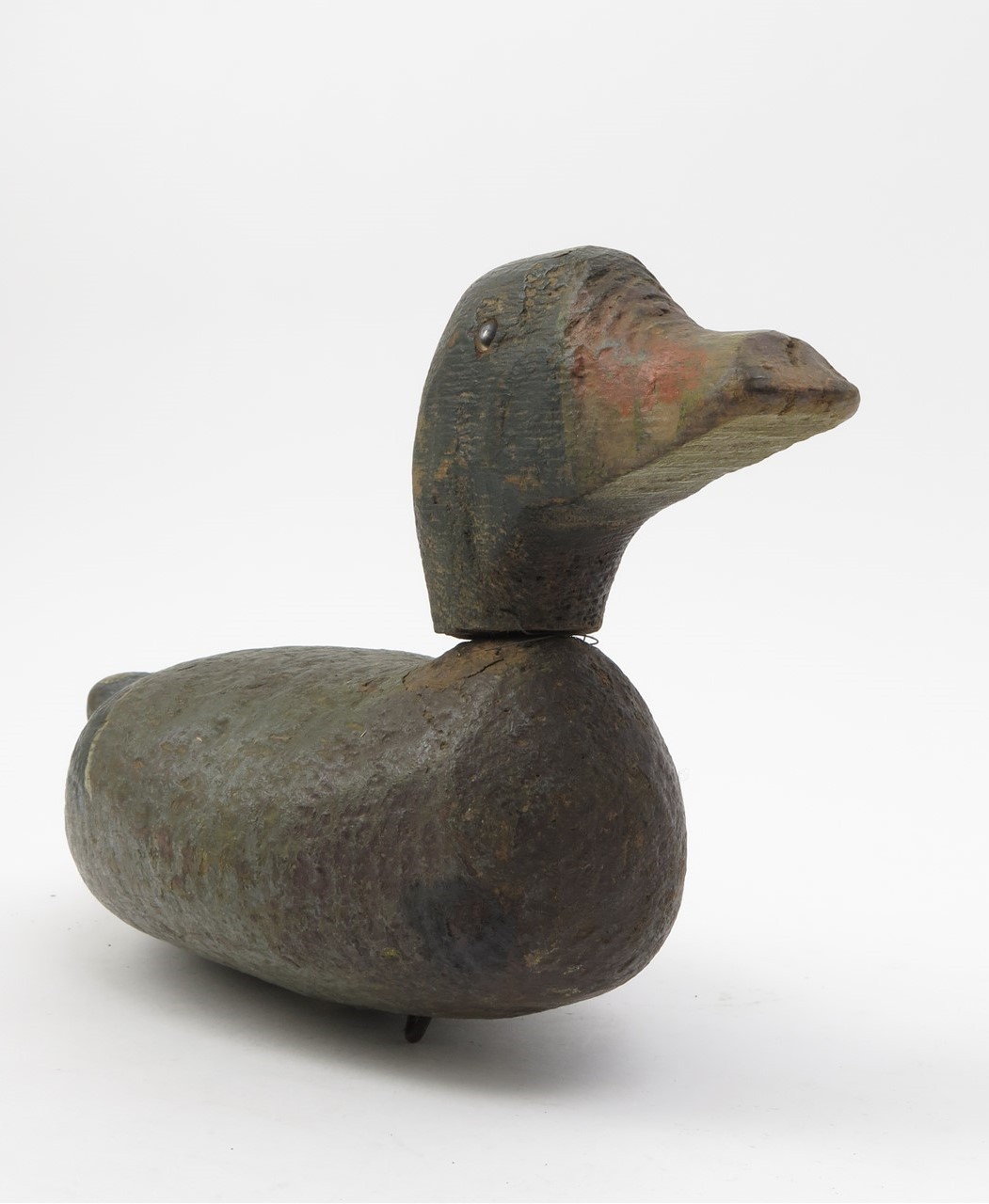 Vintage Hand Painted Glass Eye Wooden Male Mallard Duck Decoy 15.5″ x 7″ x 5.25″