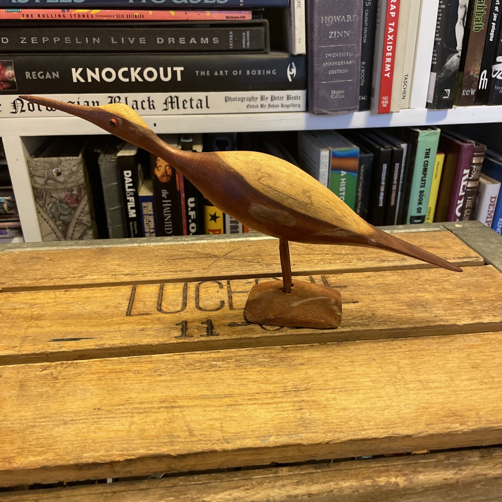 Antique Carved Wood Shorebird Decoy Primitive Folk Art Hand Made 12” Vintage