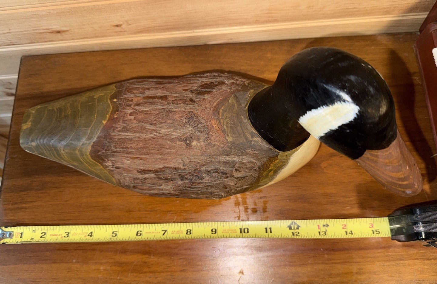 Vintage Hand-Carved Wood Canada Goose Hunting Decoy Solid Body
