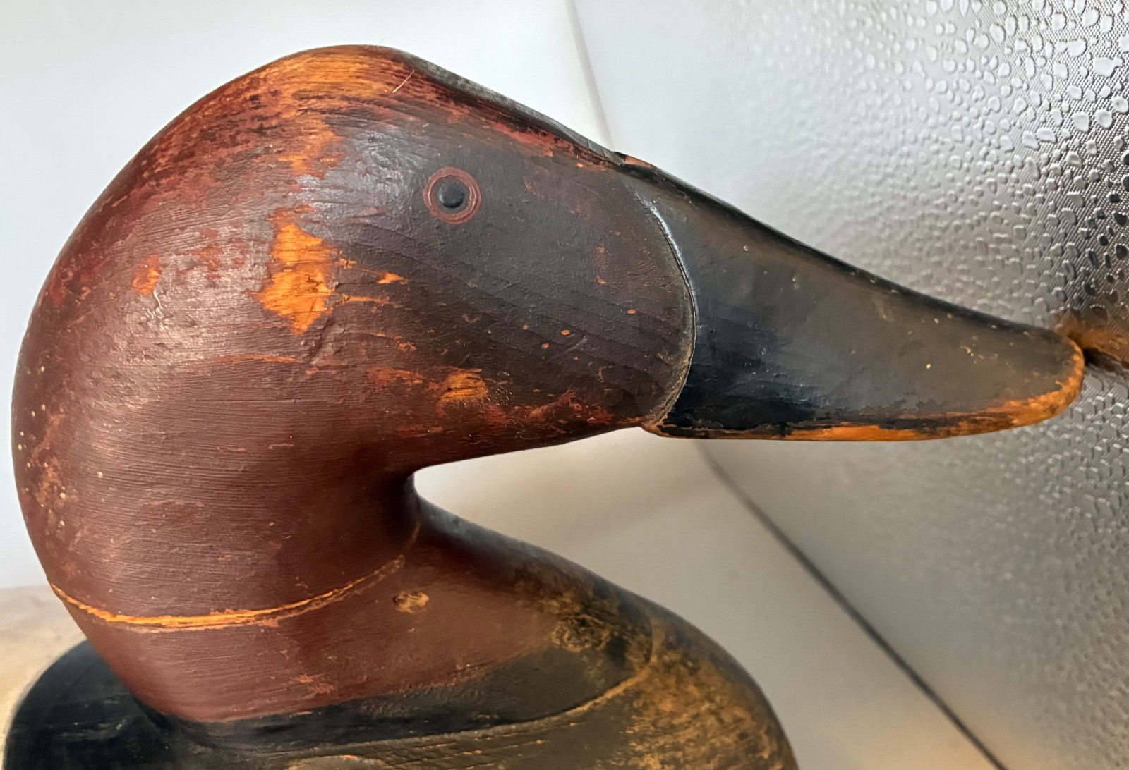 Vintage 1940s Maryland Madison Mitchell? Red Head Working Duck Decoy