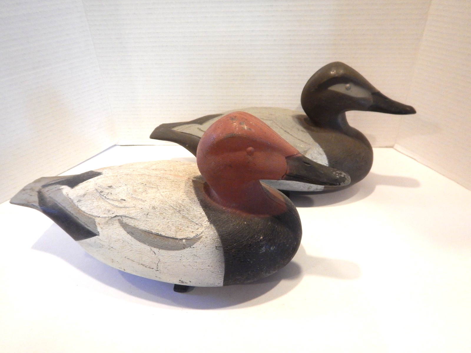 Vtg 1967 Victor D-9 Canvasback Drake & Hen Duck Decoy Woodstream USA (L7)