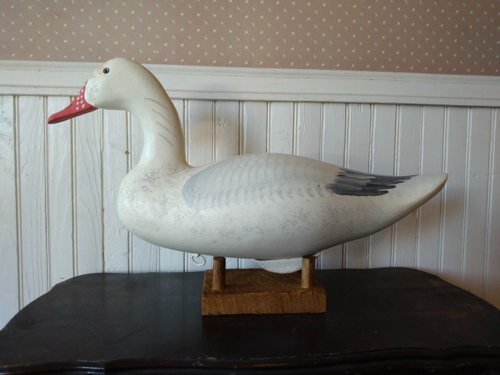 3 Wood Hand Made Duck Decoy Stands Light colored Stain