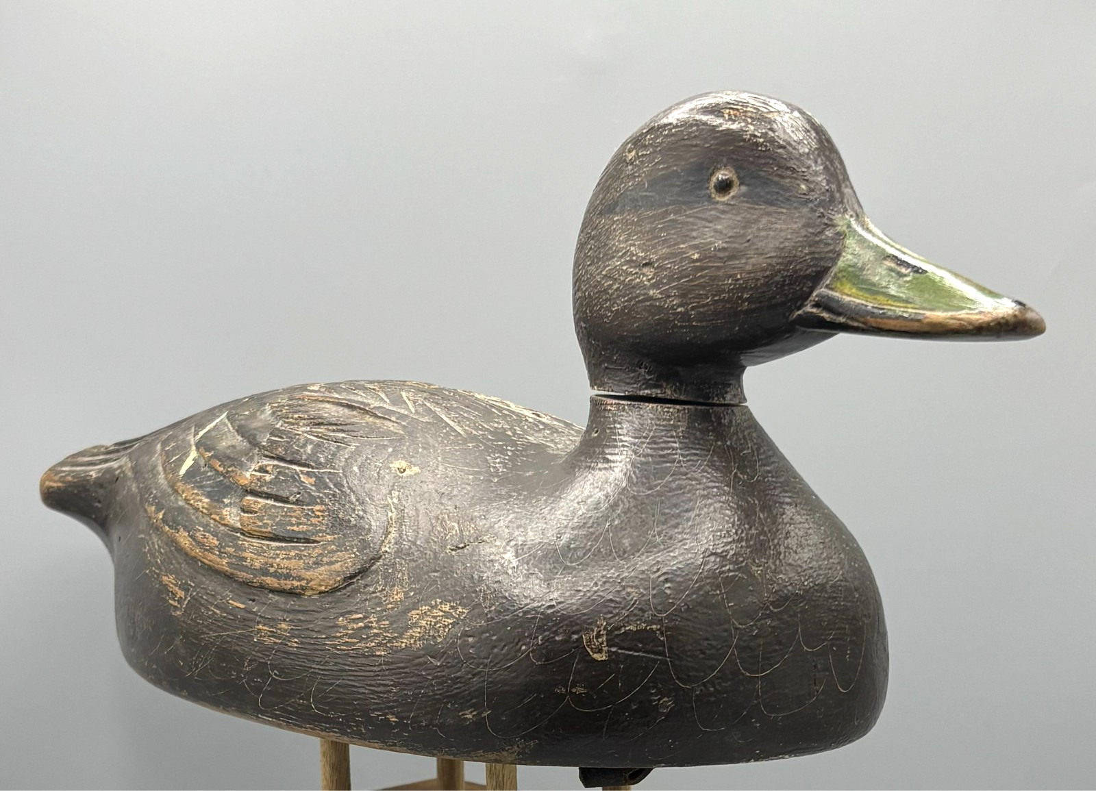 *RARE* BILL COOPER (1886-1975) *QUEBEC* ANTIQUE BLACK DUCK DECOY CA 1930s-1940s