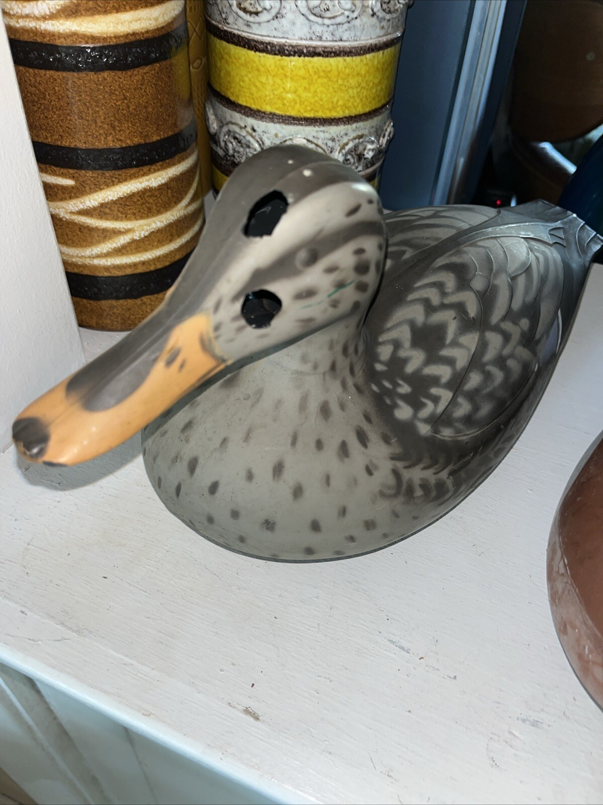 Vintage Victor Woodstream Co. Lot Of 6 Plastic Duck Decoys With Original Box