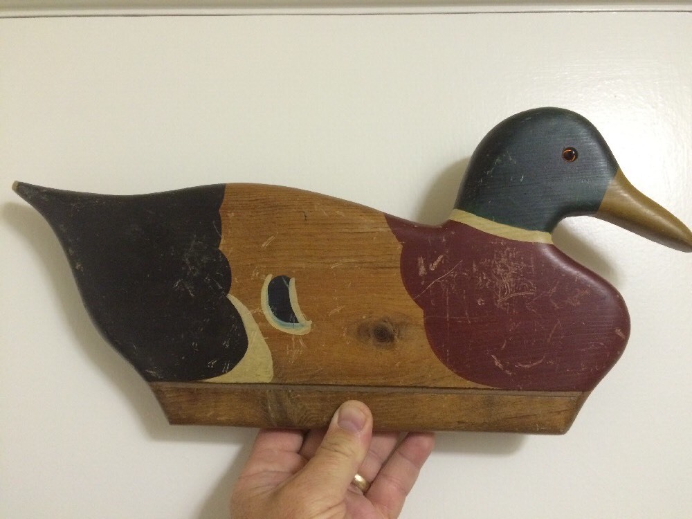1983 Signed Ron Fisher Mallard Drake Wood Duck Hanging Wall Fixture Iowa IA