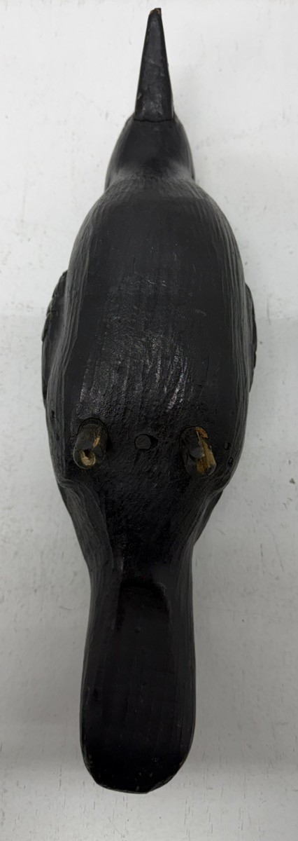 Antique 1930s-1940s Herters Solid Balsa Wood Crow Decoy/Decoration (READ)