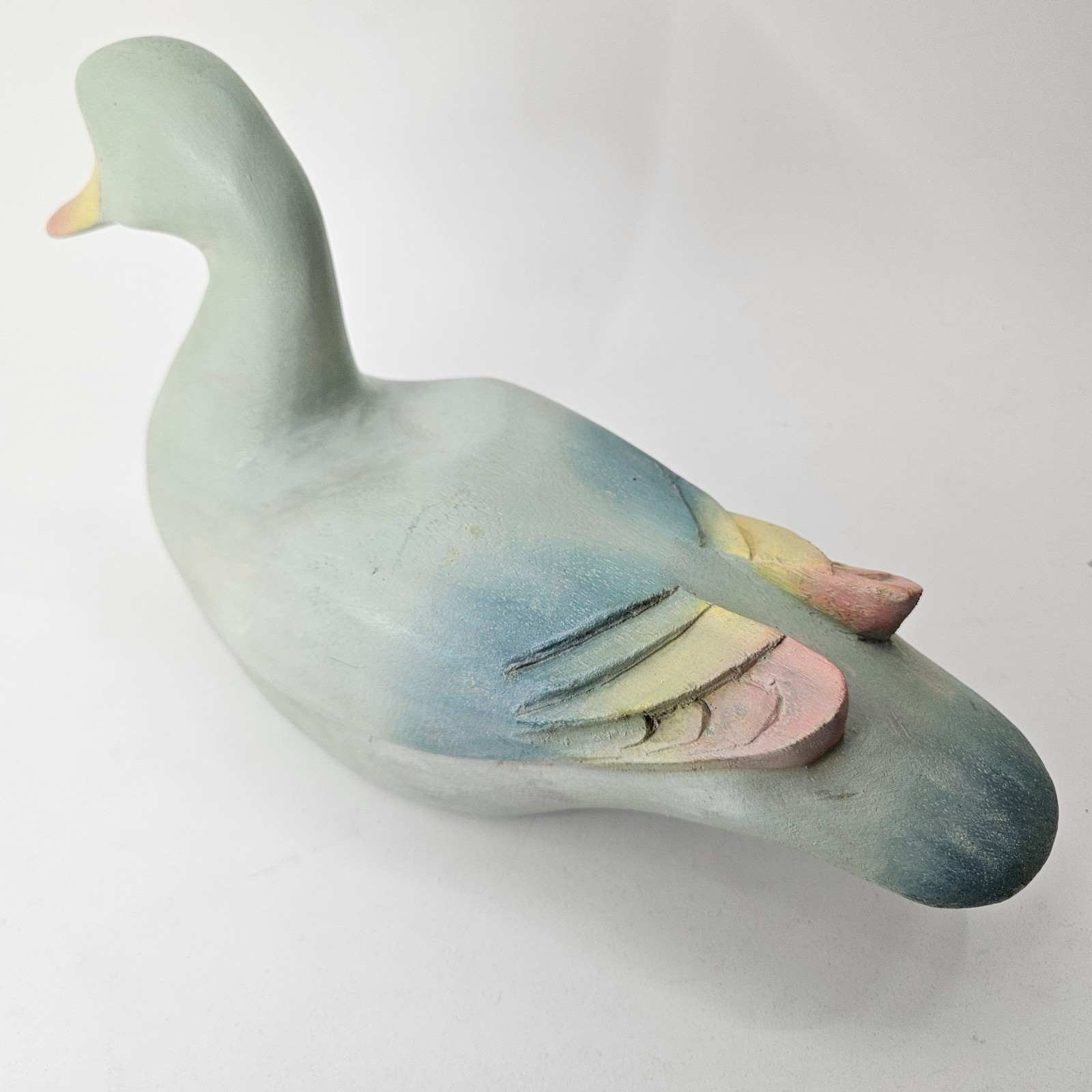 12” Vintage Wood Hand Carved Painted Mallard Duck Decoy Sculpture Thailand Made