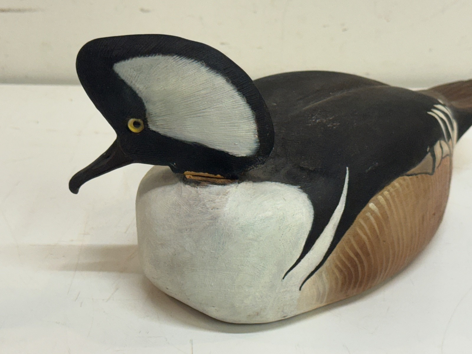 Jim Sjodin Hand Carved Hooded Merganser Duck Decoy JJS Signed – Posable Head