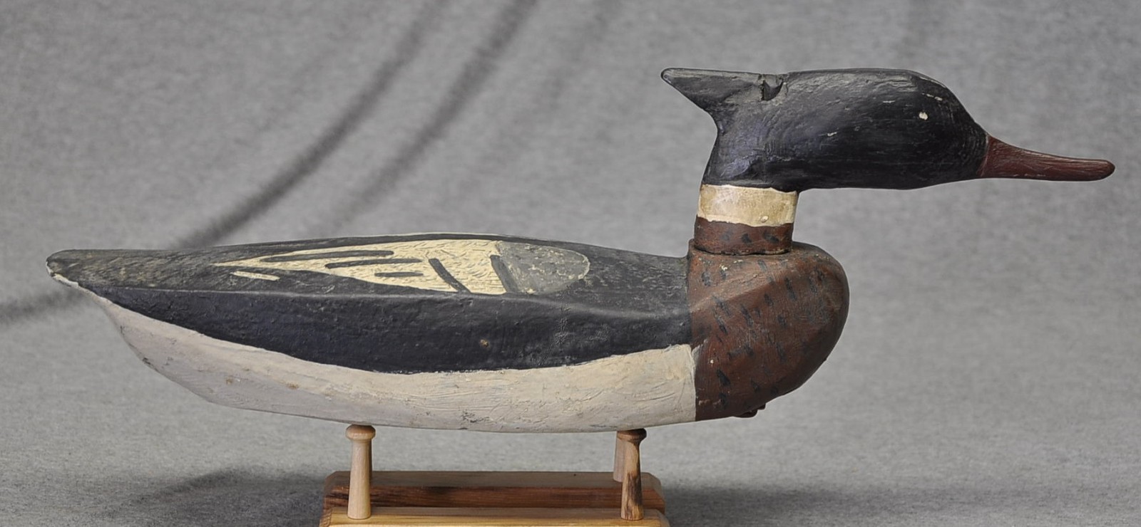 VINTAGE EAST COAST Red breasted merganser duck decoy orig PAINT PAINTED EYE DE?