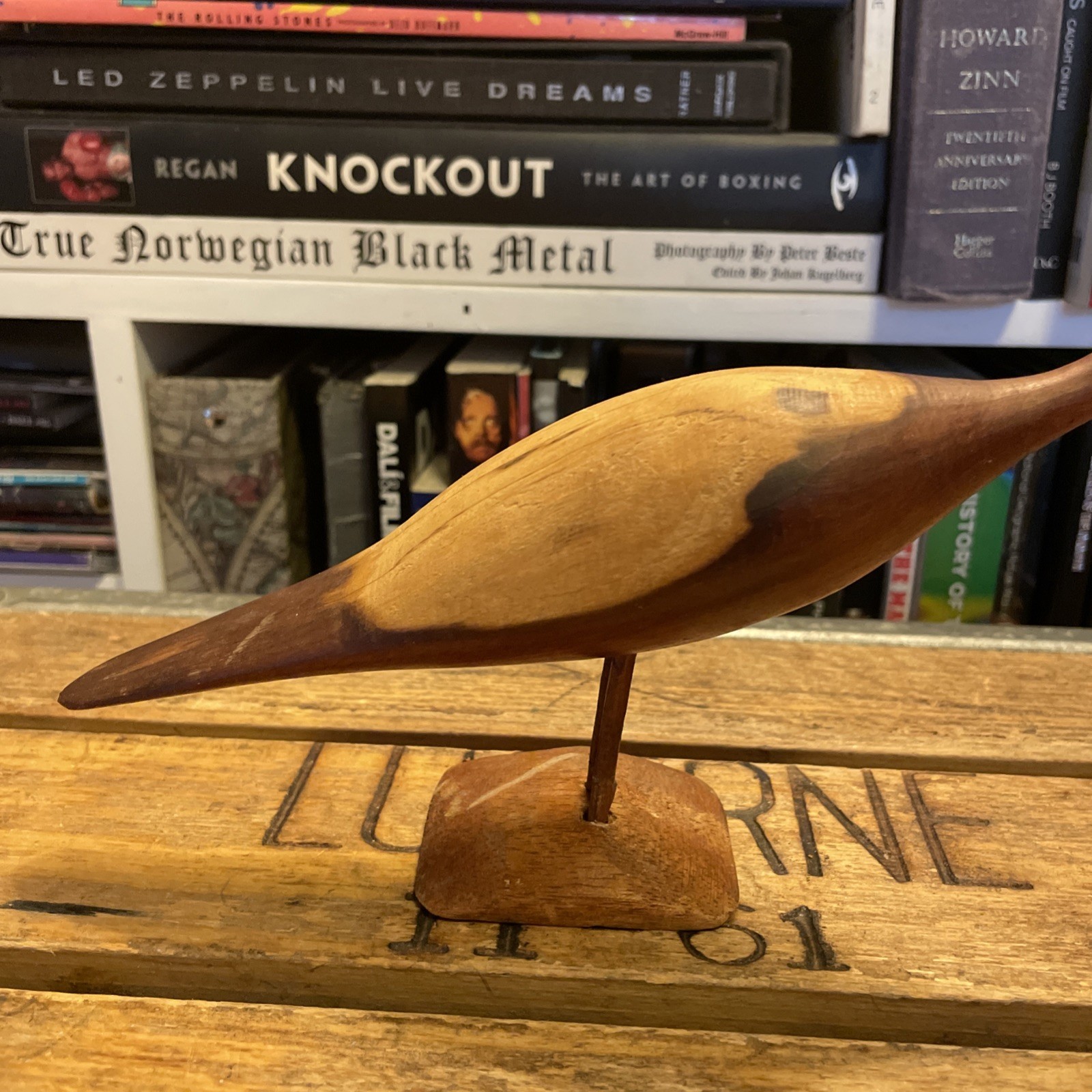 Antique Carved Wood Shorebird Decoy Primitive Folk Art Hand Made 12” Vintage