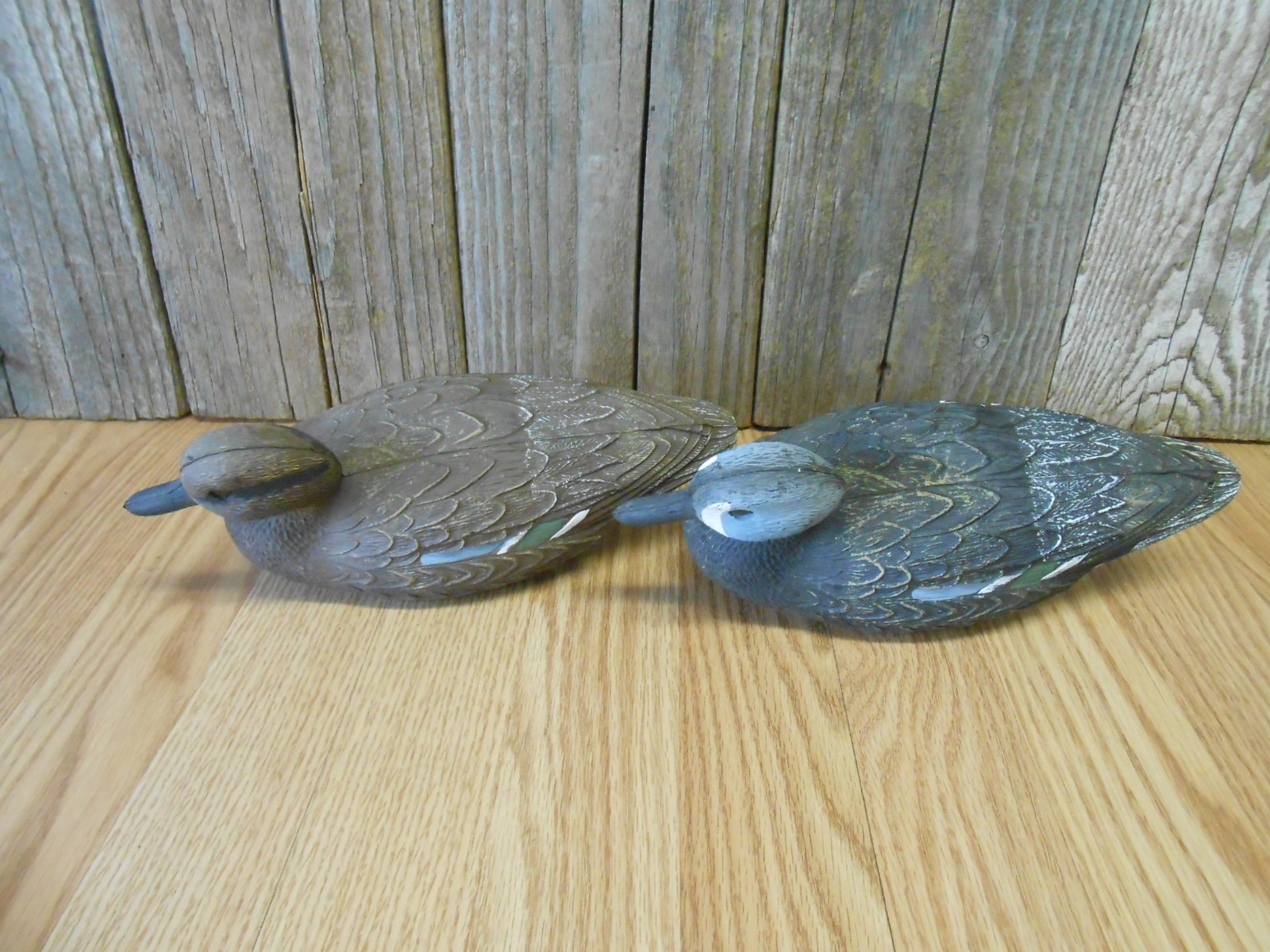 flambeau blue wing teal duck decoy pair glass eyes waterfowl hunting drake hen