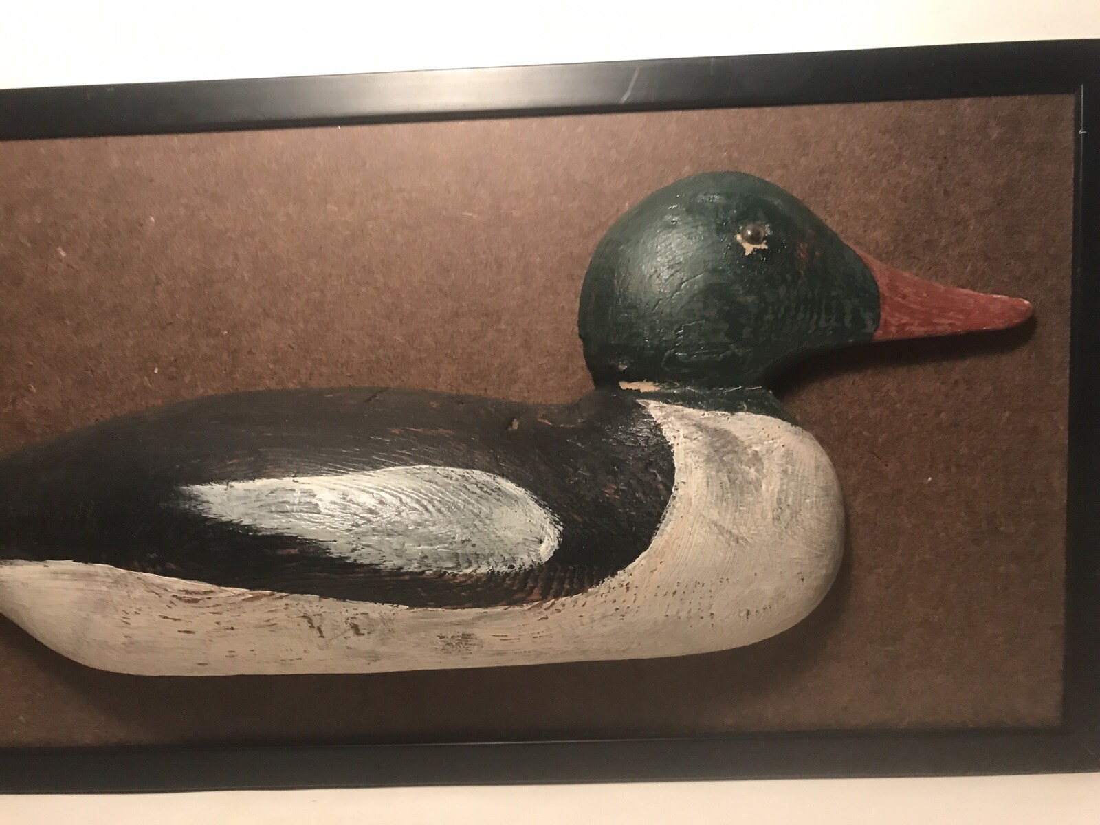 mason merganser drake plaque sign wall hanging duck decoy vintage