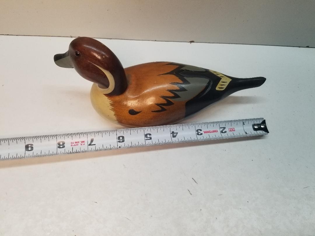 Vintage 8 Inch Wooden Northern Pintail Duck Decoy Hand Carved And painted