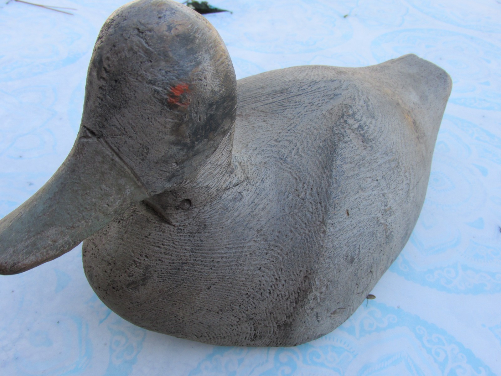 Primitive Solid Wood Duck Decoy Hand Carved Large Decoy