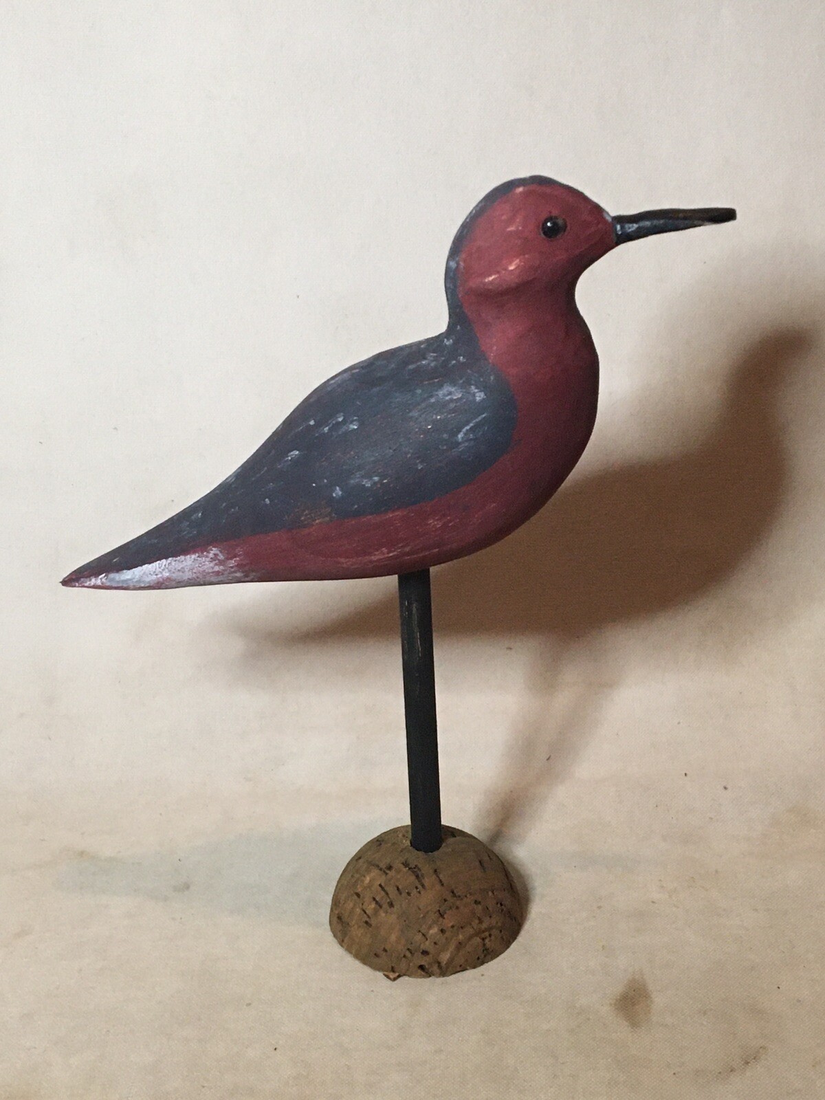 RED KNOT SHOREBIRD DECOY HUNTING CARVED WOOD VINTAGE