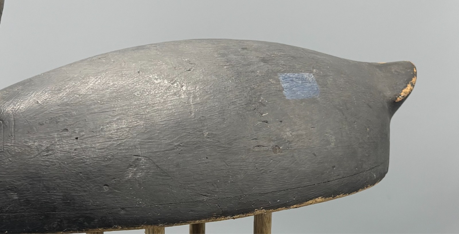 **ORIGINAL PAINT** KINGSTON ONTARIO(?) BLACK DUCK ANTIQUE DECOY “EGGSHELL THIN”