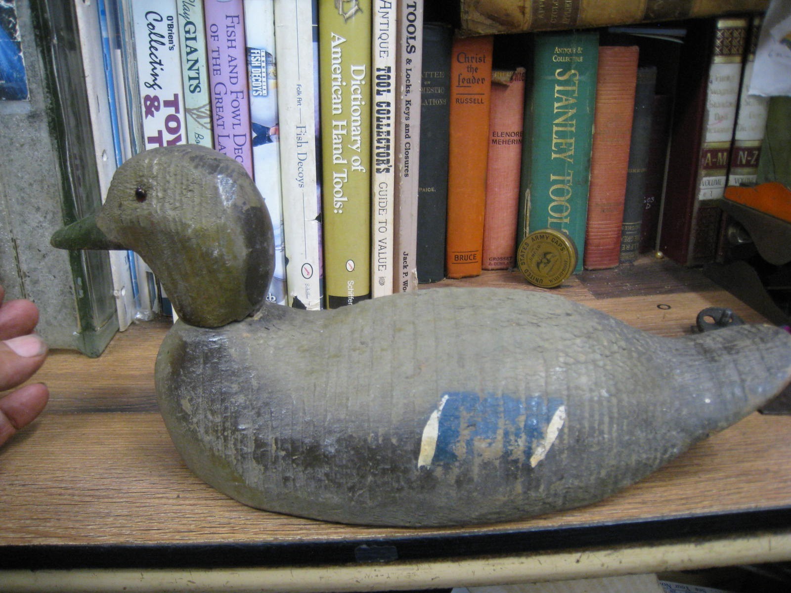 Original 1950s Wooden Mallard Hen Duck Decoy VICTOR GLASS EYES WORKING HUNTING