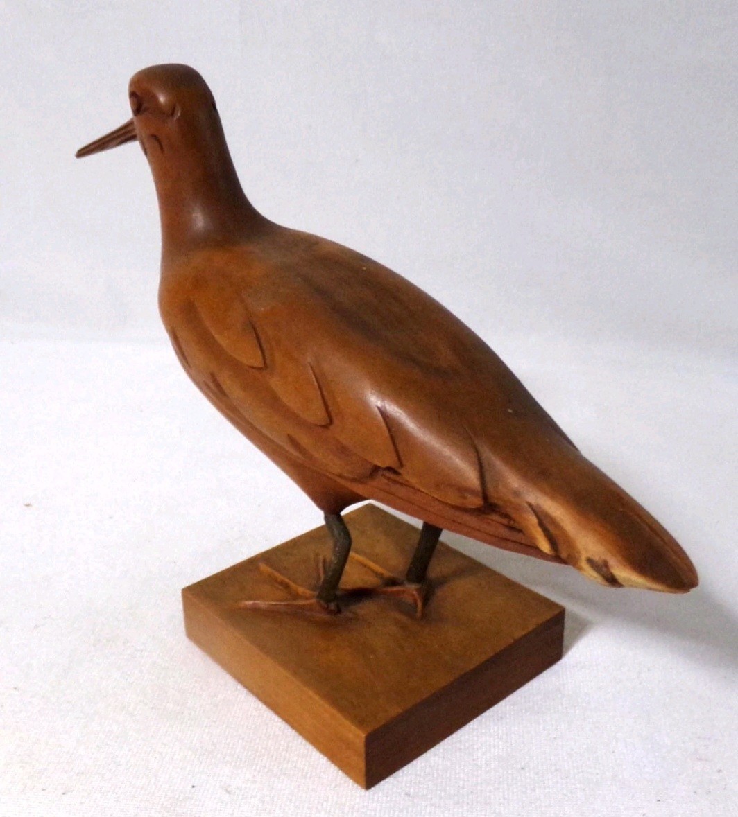 Carved Wooden Bird Folk Art Jacksnipe hunting Style decoy Forslund 1960