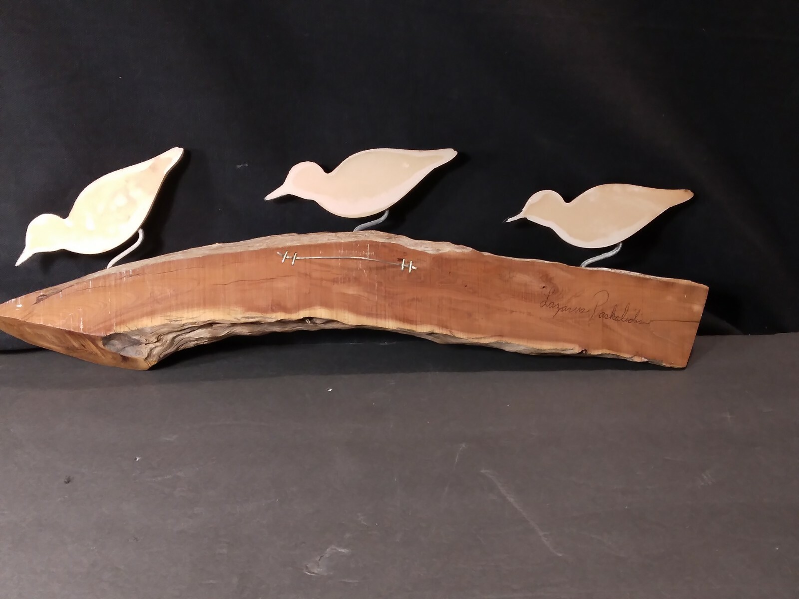 Large Sandpiper Shorebird Decoy Lazarus Paskalides Wood Carved Wall Art