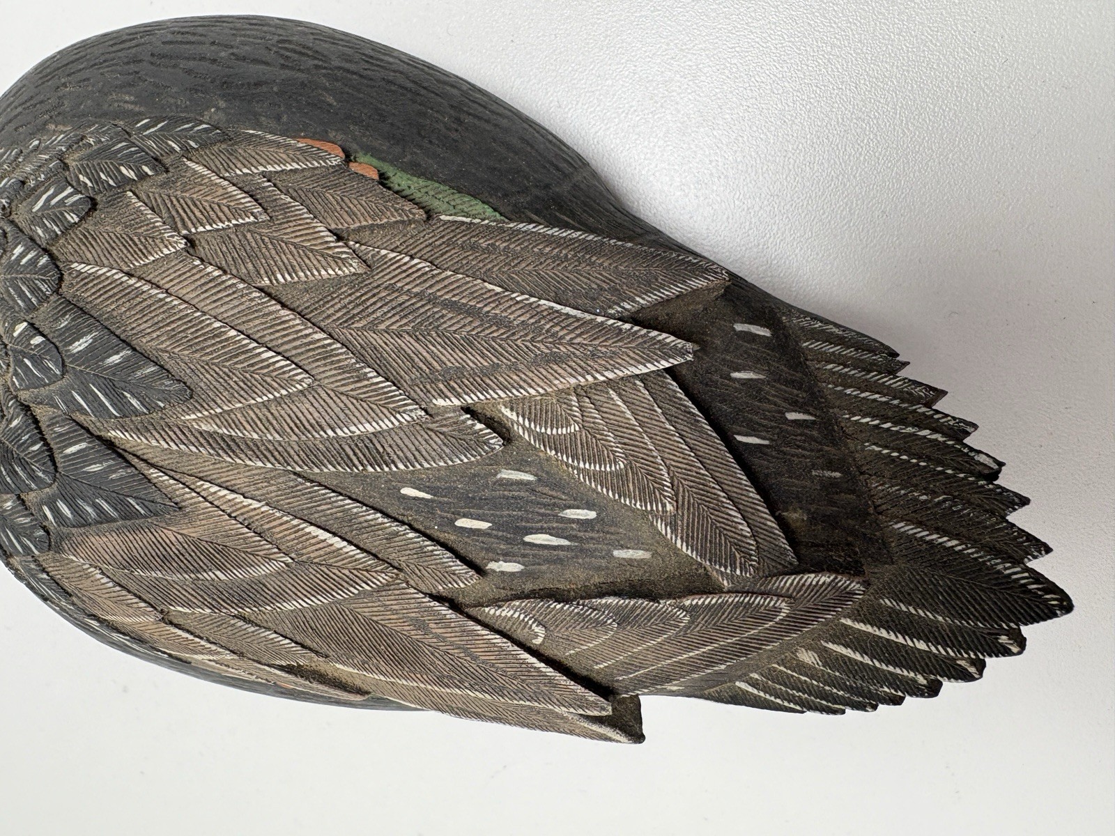 Vintage 10″ Green Winged Teal Ceramic Duck Decoy